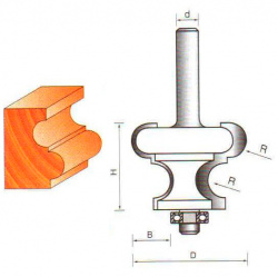 Фреза ГЛОБУС 2019 R4 кромочная фигурная полустержневая